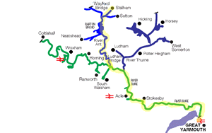 Map of Northern Broads rivers